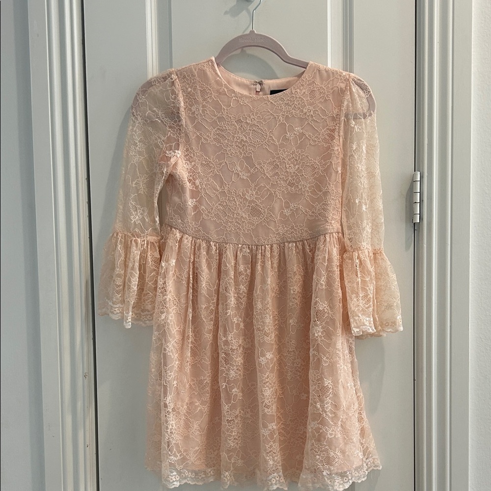 Bardot Elegant Lace girls Dress in Soft Pink